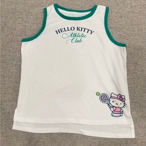 Hello Kitty Athletic Club Kids Tank Top - White with Green Trim